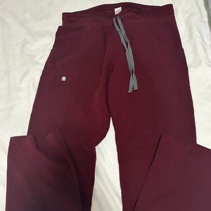 Figs Yola Scrub Pants- M, Burgundy